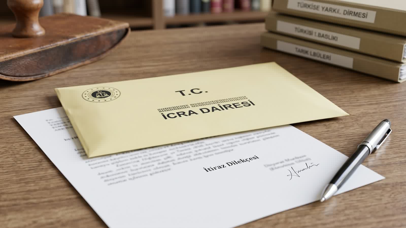 İcra dairesi tebligat zarfı ve itiraz dilekçesi